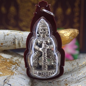 Tao Wessuwan Holy Thai Amulet /  Giant Tao Talisman Pendant Buddhism / Thao Wessuwan / Guardian Small Buddha amulet