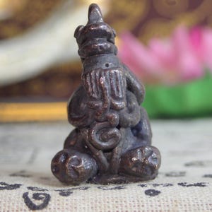 Phra Pidta Statue / Holy Thai amulet / Pidta Monk Small Buddha amulet / Rare collectible Buddhism Talisman / Naga Snake