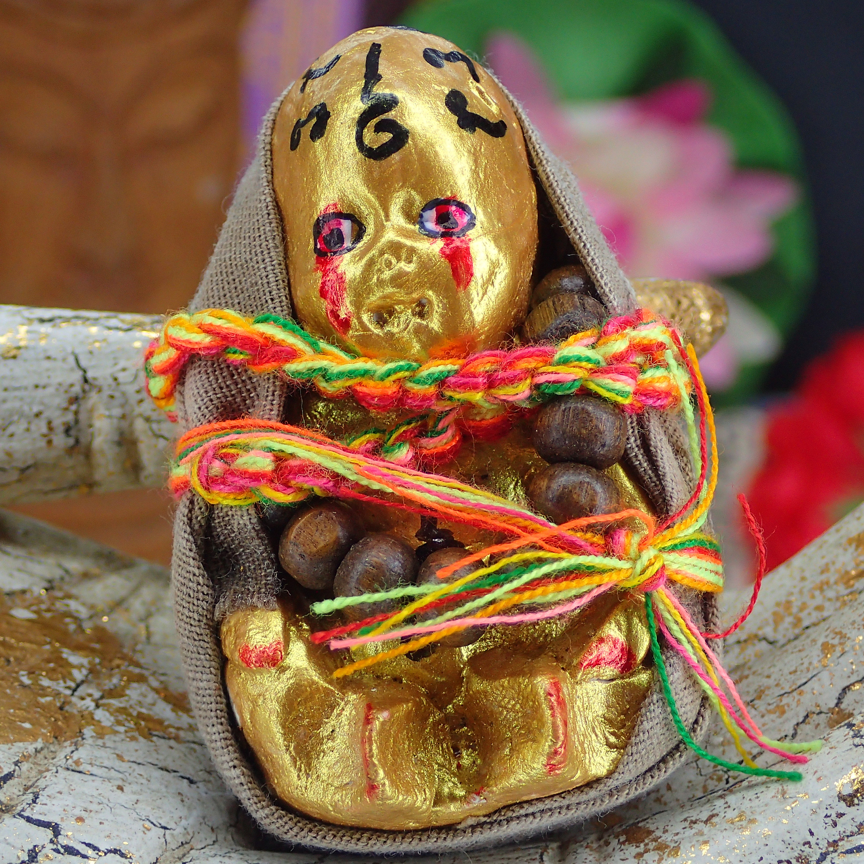 Amulette Thaï Kuman Thong – Poupée Vaudou Avec Yant, 8.2 Cm, Rituel ésotérique