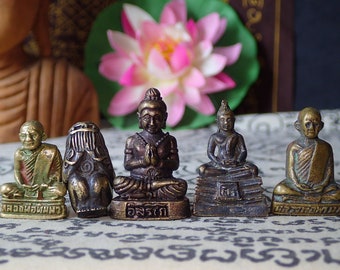 Monk Thai amulet / Buddha  Statue / Collectible Buddhism Talisman / Small Buddha amulet / Charm Rare Phra Pidta
