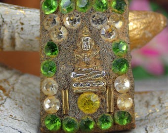Amuleto Phra Somdej / Talismán protector del budismo / Amuleto de Buda pequeño / Objeto coleccionable raro Somdet