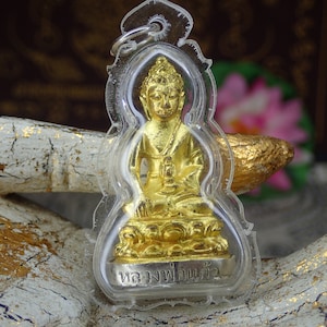Phra Kring Amulet / Small Buddha Talisman / Rare Collectible Phra Pidta Charm Pendant  / Phra Buddha