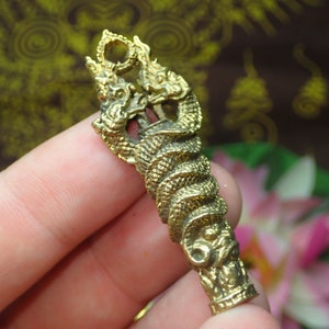 Naga Magische Schlange / thailändisches Amulett / Naga Drache Buddhismus Talisman / Takrud Anhänger / kleiner Buddha Amulett
