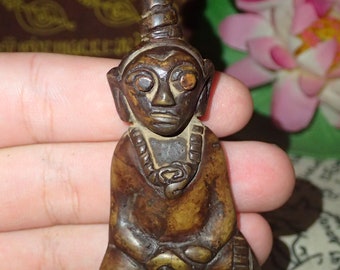 Phra Ngang Statue / Holy Amulet /  Small Buddha Talisman / Phra Chai Ngang Charm amulet / Rare Vintage Buddha amulet / Collectible