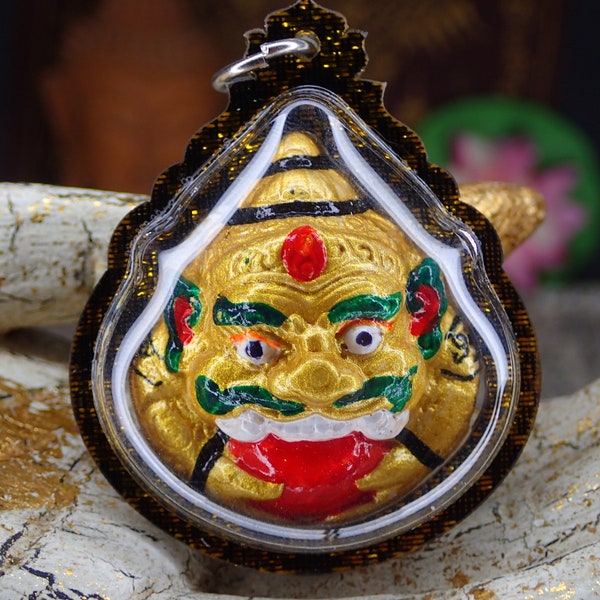 Phra Rahu Amulet / Rahu Moon Eater Buddhism Talisman / Miracle Pendant / Collectible / Small Buddha amulet