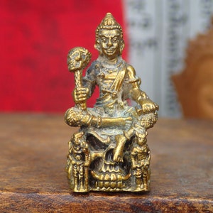 Hell God / Holy Thai amulet / Buddhism Talisman Charm / Skull Hong Prai / Buddha Collectible Brass statue / Rare