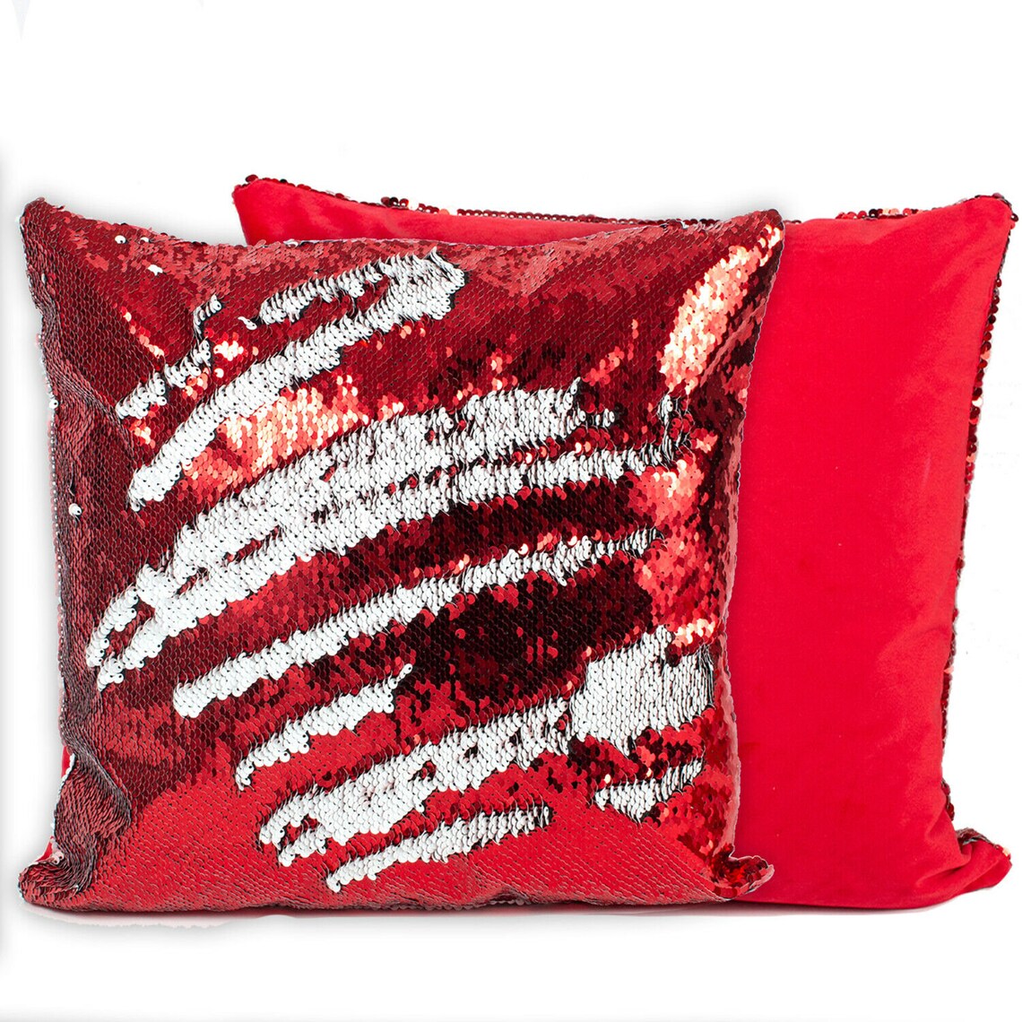 Custom Reveal Sequin Cushion Cover Metallic Red and White Etsy