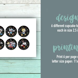 Cuphead Cupcakes Toppers for Birthday Party Cake Topper Decoration ...
