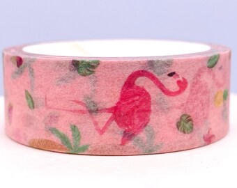 Flamingo Washi Tape - 15mm Wide, 7 Meters Long