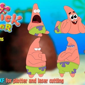 Patrick set (SpongeBob SquarePants collection) - 6 items. Svg, dxf, png. Patrick for printing, laser and plotter cutting. Cdr, Ai, Pdf, eps