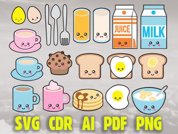 20 Food Stickers,svg PNG PDF Deco Stickers, Scrapbooking Stickers