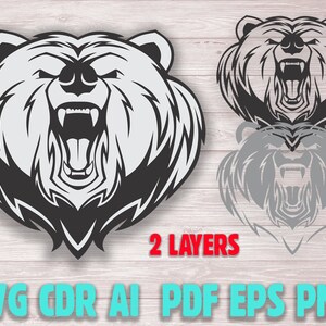 Svg dragen, hoofd png, boze beer gezicht clipart, afdrukbare beer gesneden bestanden cricut, silhouet, sublimatie, vector, digitale download dragen