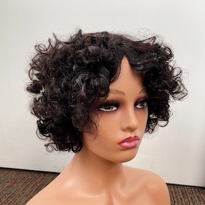 Short curly Human hair Wig 12inch