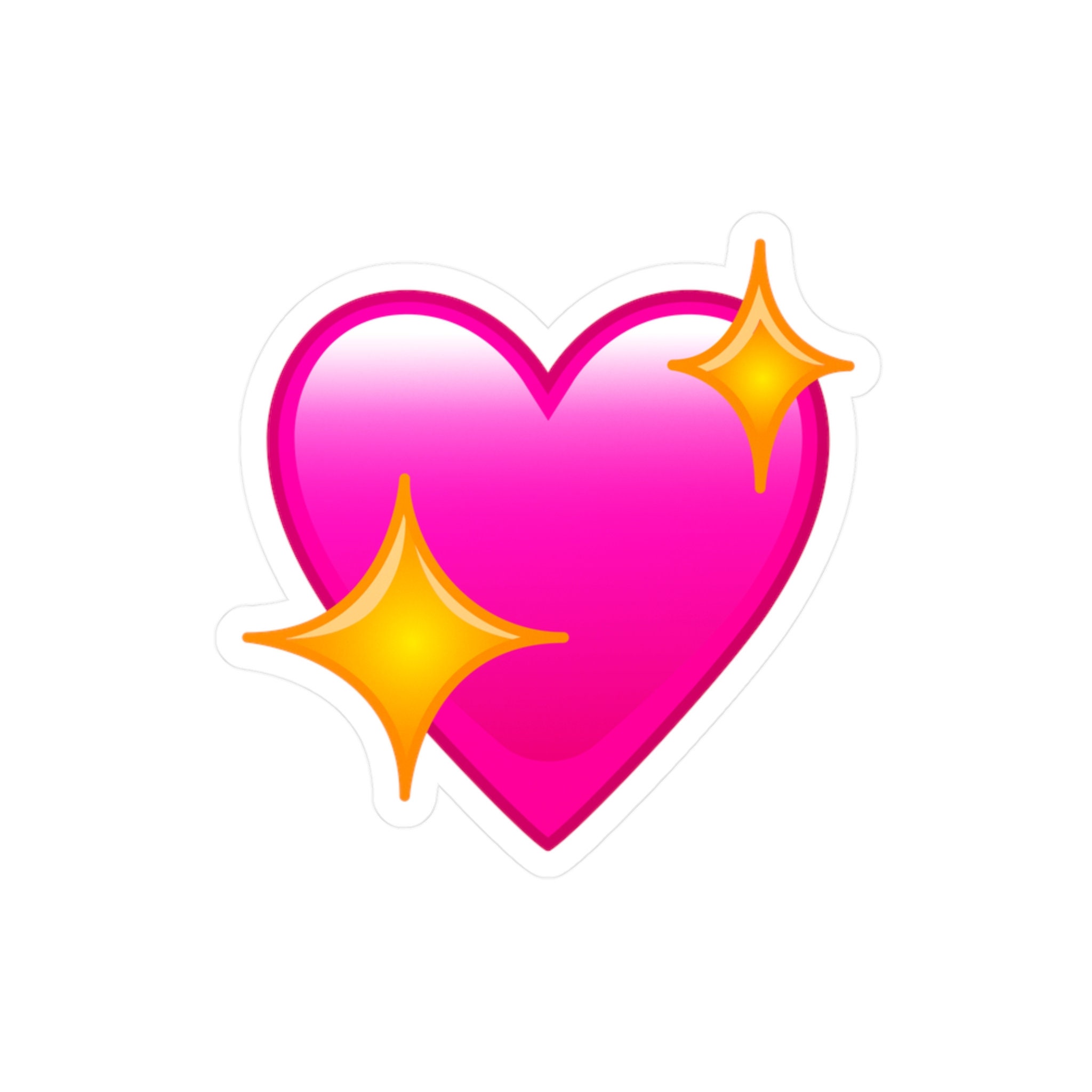 Pink Heart With Sparkles Kiss-cut Vinyl Decal Emoji Design Water ...