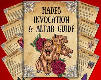 Hades-Altarführer, Grimoire-Seiten, druckbare Hades-Anrufung, Wicca, Hexerei, Buch der Schatten, digitales Grimoire BOS, Hades-Profil