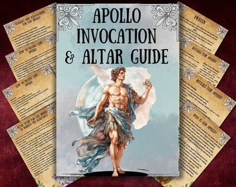 Der griechische Gott Apollo Altar, Gebet, Invokation, Altarführer, Grimoireseiten, druckbares Buch der Schatten, Apollo Rituale, Anfänger Hexerei