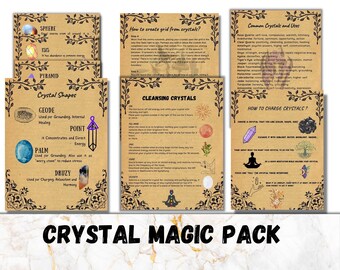 Crystal Magic Grimoire Pages: Witchcraft Book of Shadows (Printable)