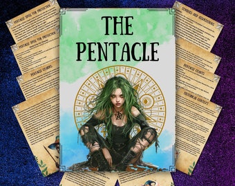 Secret pentacle grimoire pages for book of shadows, Printable witchcraft tools, pagan, wiccan, BOS pages, beginner witch