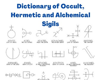 Rare Sigils: Dictionary of sigils 1981, Occult, hermetic and alchemical, vintage witchcraft ebook pdf, occult download