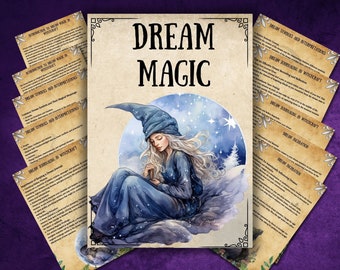 Dream Magic Grimoire pages, wicca witchcraft, book of shadows, dream journal, rituals, pagan, beginner, witch, BOS page