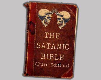 Satanic Bible Antique witchcraft book, 93 pages, occult book, pagan, satanism rituals, Dark magic Devil Grimoire
