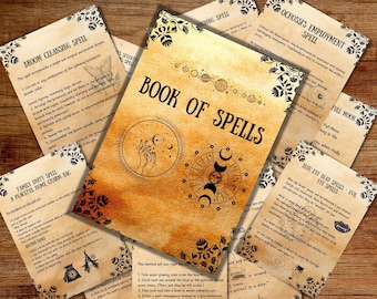 Witches Book of spells, Witchy Spell book, BOS pages, Printable wicca, spell pages, Book of shadows, Occult, pagan, ritual, Beginners