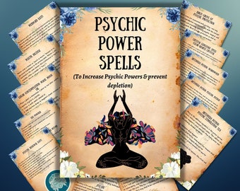 Psychic power spells Bundle, Witchcraft Spell book, Book of shadows, Pagan, Printable wicca spells, wicca journal, grimoire rituals, Magic