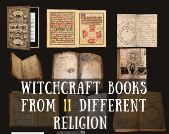 Libri di religione sulla stregoneria, paganesimo, occultismo, libro delle ombre, rituali, stregoneria, libro di incantesimi da strega, grimori, strega principiante