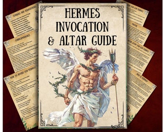 Der griechische Gott Hermes Altar, Grimoire Seiten, Gebete, Buch der Schatten, Witchcraft Wicca, Hermes Rituale, Printable Grimoire, BOS, Merkur Gott