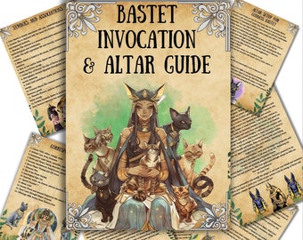 Secret Bastet altar, Prayer, Invocation, Grimoire pages, Egyptian goddess bastet profile, Rituals, Wicca witchcraft, BOS
