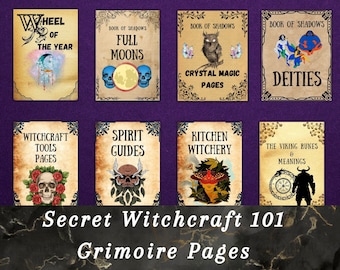 Witchcraft 101,  baby witch Grimoire pages, Witchy, Printable pagan, Book of shadows, Wicca, BOS, Spells, Rituals, Occult Guide