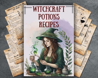 Ultimate Potion Recipes, witchy Book of shadows Pages, baby witch, Grimoire Printable, Occult, Pagan, Witchy Rituals