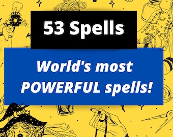 53 Hechizos para Magia Poderosa, Colección de Hechizos, Ocultismo, Paganismo, Wicca, Rituales, Hechizos Mágicos, Descarga Instantánea en PDF