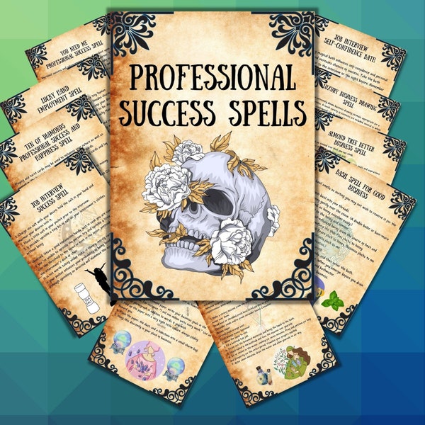 Best success spells book, witchcraft book, witchy, book of shadows, wicca, occult, magic spells, printable grimoire, rituals, BOS pages
