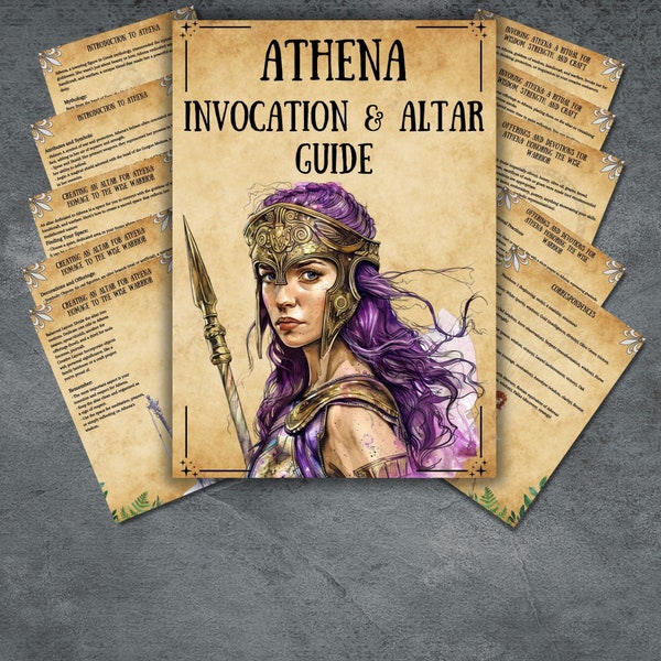 Secret Athena Altar guide, Grimoire pages, wicca witchcraft, book of shadows, athena rituals, pagan, Greek goddess, BOS pages