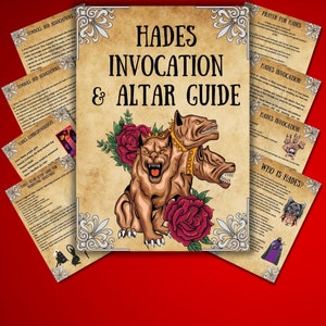 Hades altar guide, Grimoire pages, Printable hades invocation, wicca, witchcraft, book of shadows, Digital grimoire BOS, Hades Profile