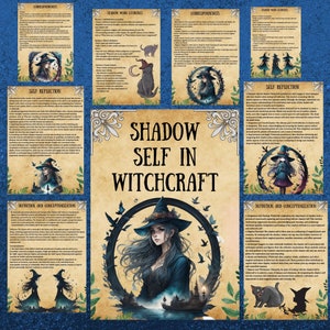 Shadow self grimoire pages, printable book of shadows, shadow work rituals, magick, wiccan journal, pagan, witchcraft, BOS pages