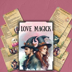 Love magic grimoire pages, wiccan boook of shadows, love rituals, pagan, beginner witchcraft, witchy journal, BOS pages
