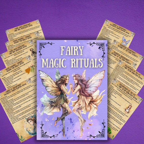 Fairy Magic Rituals, Wiccan Book of shadows, Printable grimoire pages, witches journal, faery, fae rituals, pagan, BOS pages