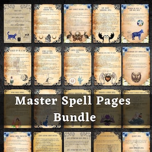 Ultimate Magic Spells Pages, Witchcraft spellbook, 225 pages for Book of spells, witch pages, Wiccan Book of Shadows, Grimoire BOS pages