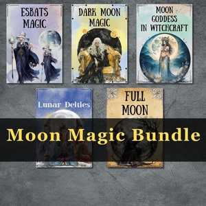 Ultimate Moon Magic grimoire pages bundle, Wicca witchcraft, Lunar magic Rituals, Book of Shadows, Moon Witch, BOS pages