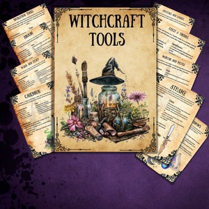 Witch Altar tools book, Printable grimoire pages, Book of shadows, wicca magic, witch tools, pagan, BOS, Beginner witch