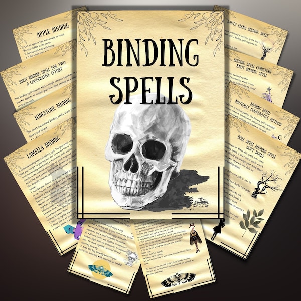 Binding spells bundle, occult spells, Book of shadows pages, Book of spells, Witchy, Wicca, Pagan, rituals, BOS grimoire spells book