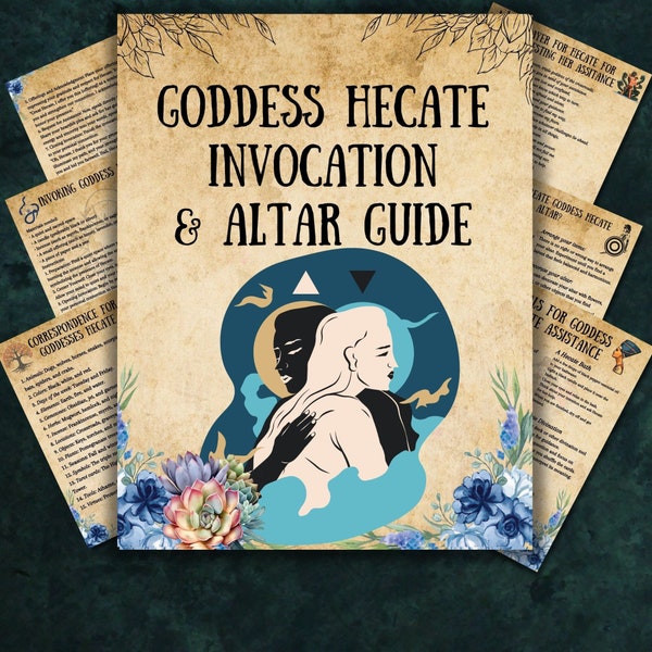 Goddess Hecate altar, prayer, Invocation, Grimoire pages, Book of shadows, Hekate Magic Rituals, witchcraft Hecate Chants, Triple Goddess