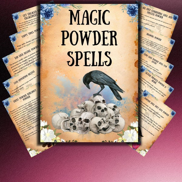 witchy powder spells, Book of shadows, wicca book of spells, Printable spellbook, Witches spells page, Grimoire, rituals, pagan, BOS