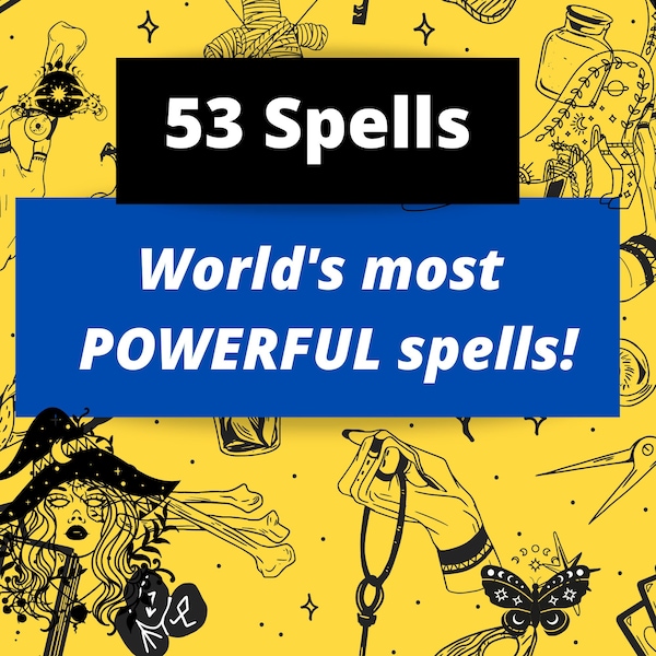 53 Spells for powerful Magic, Spells collection, occult, pagan, wicca, rituals Magick spells instant download PDF