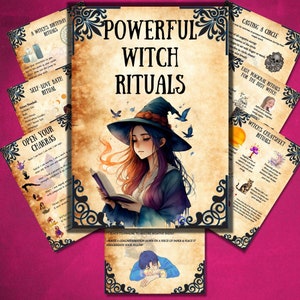 Witchcraft rituals grimoire pages, printable book of shadows, witchy rituals, wiccan, pagan, baby witch basics, BOS pages