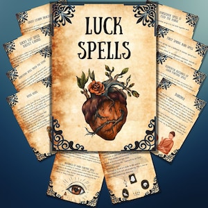 Best Luck Spells Book, Witchcraft book, witchy occult spells, Wiccan, Book of shadows, Rituals, Printable Spellbook, BOS grimoire pages