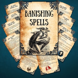 Best Banishing spells, Rare magic spellbook, waite, Wicca, witchy, book of spells, BOS pages, printable spells pages, Pagan, grimorie spell