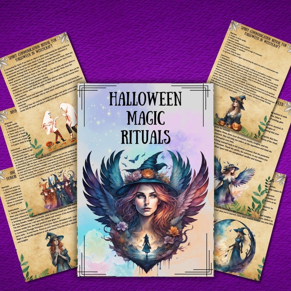 Halloween Rituals Grimoire pages for BOS, Printable Book of shadows, Samhain Ritual, Magick, wicca witchcraft, pagan, Witchy journal